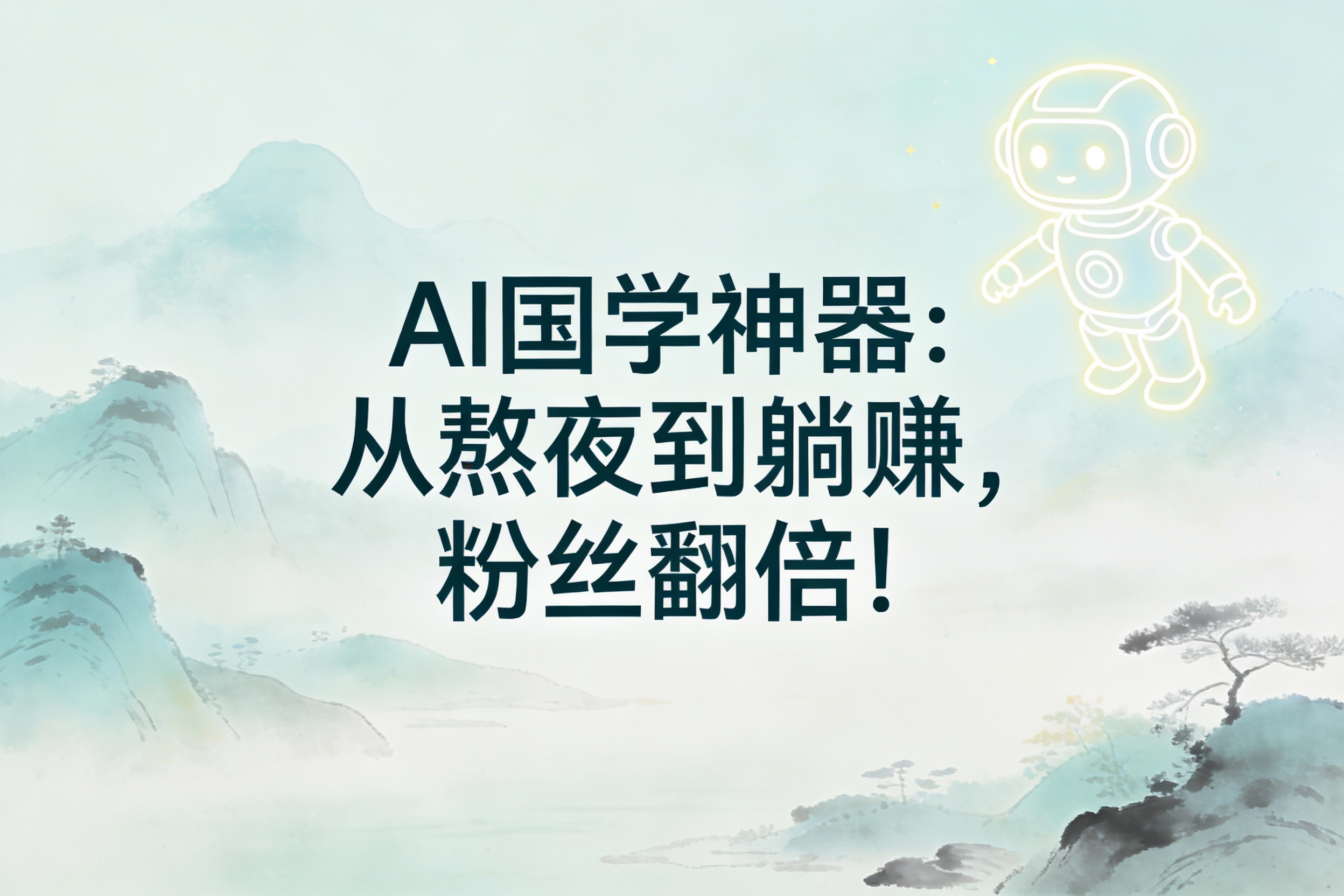 从熬夜到躺赚：这个AI神器，让我这个国学小白粉丝翻了倍！–高学猿